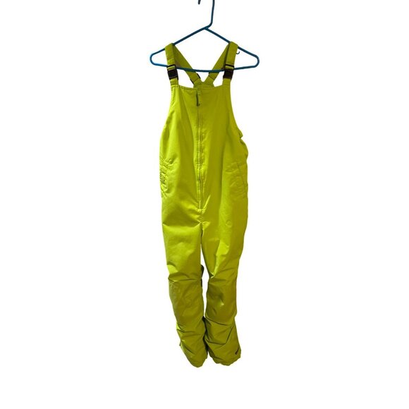 Lands End Boys Neon Green Snow Bib Overalls 16H Water-Resistant Insulated Winter - Picture 2 of 4